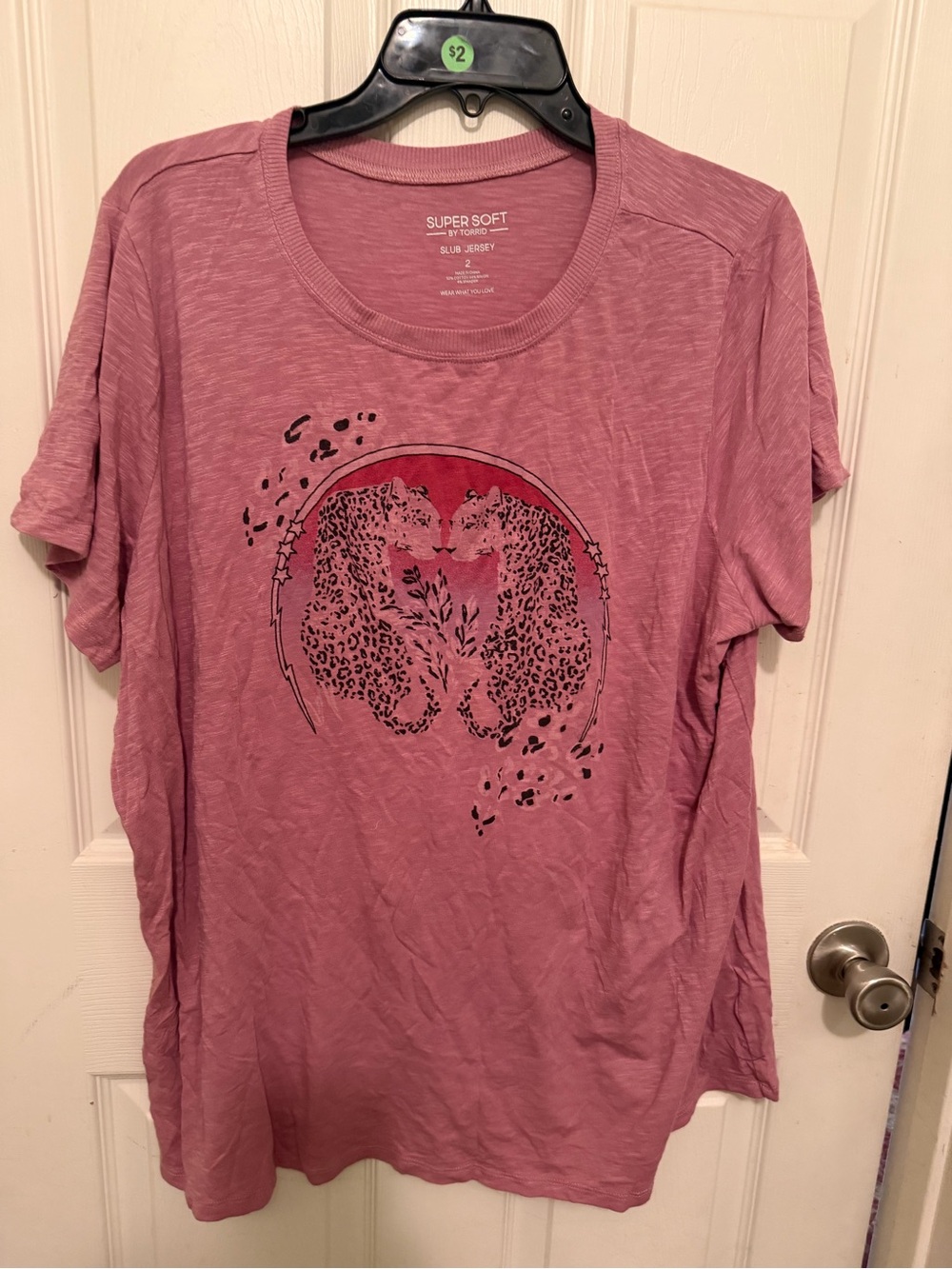 torrid Mauve-Pink Leopard Mirror Graphic Tee